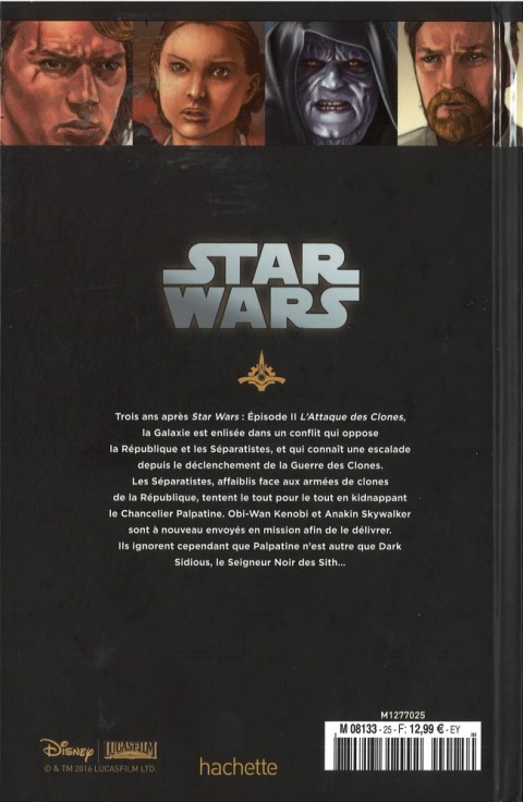 Verso de l'album Star Wars - Légendes - La Collection Tome 25 Episode III - La Revanche des Sith