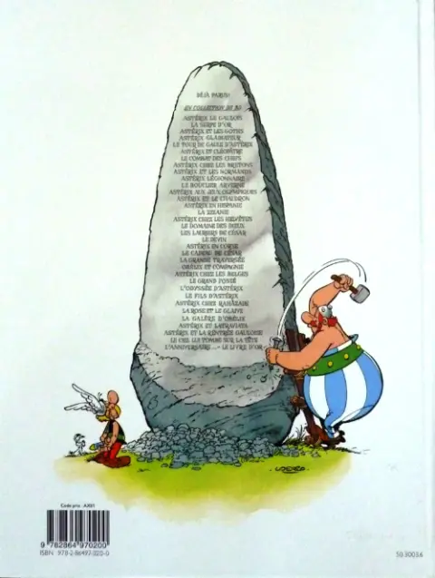 Verso de l'album Astérix Tome 28 Astérix chez Rahãzade