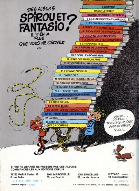 Verso de l'album Spirou et Fantasio Tome 13 Le voyageur du mésozoïque