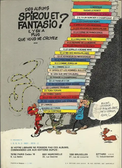 Verso de l'album Spirou et Fantasio Tome 17 Spirou et les hommes-bulles