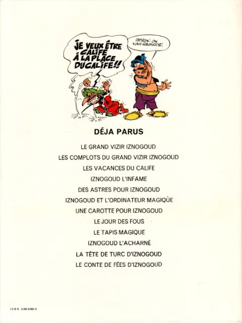 Verso de l'album Iznogoud Tome 12 Le conte de fées d'Iznogoud