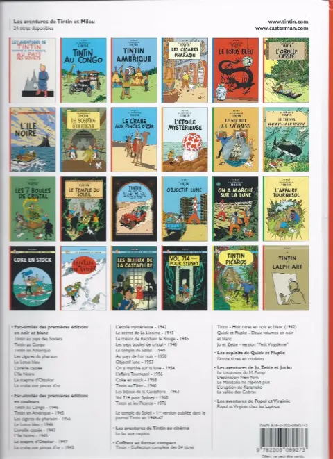 Verso de l'album Tintin Tome 14 Le temple du soleil