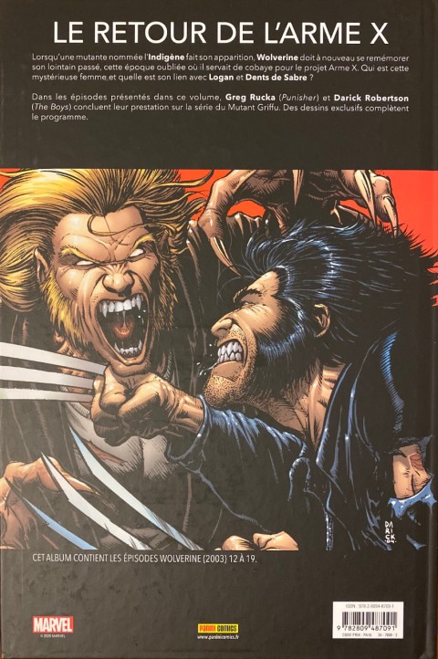 Verso de l'album Wolverine Tome 2 Le retour de l'indigène