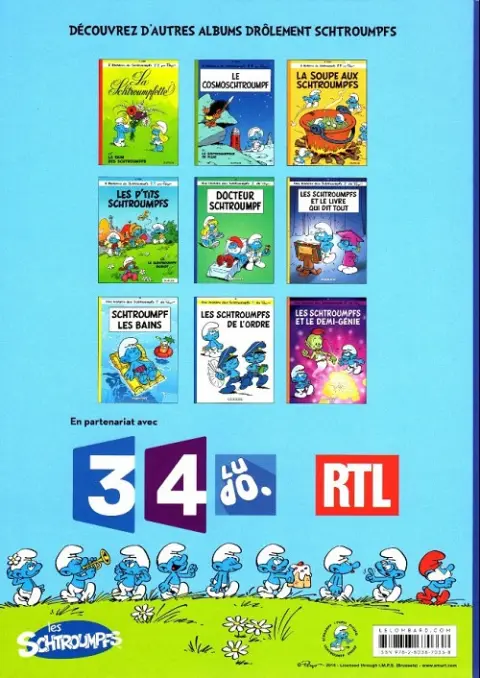 Verso de l'album Les Schtroumpfs Tome 19 Le Schtroumpf sauvage