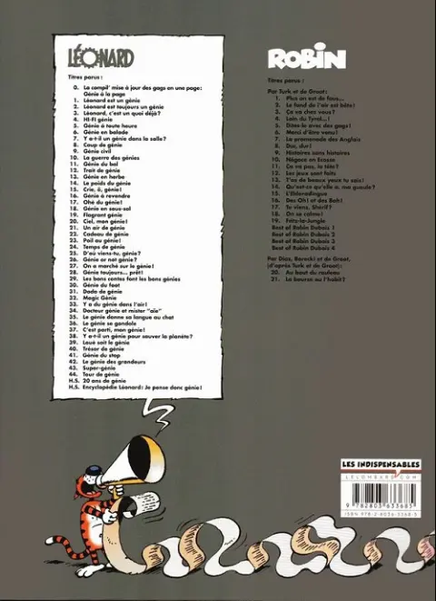 Verso de l'album Léonard Tome 35 Le génie donne sa langue au chat