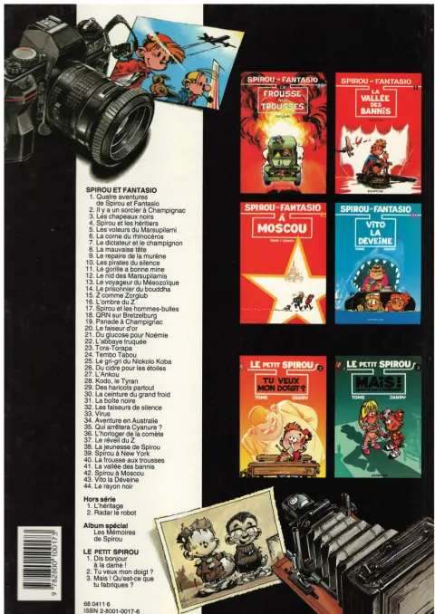 Verso de l'album Spirou et Fantasio Tome 15 Z comme Zorglub
