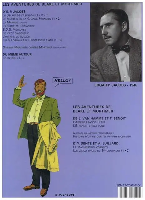 Verso de l'album Blake et Mortimer Tome 11 Les 3 formules du Professeur Satô - Tome 1