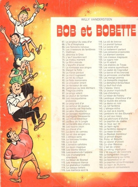 Verso de l'album Bob et Bobette Tome 100 Le cheval d'or