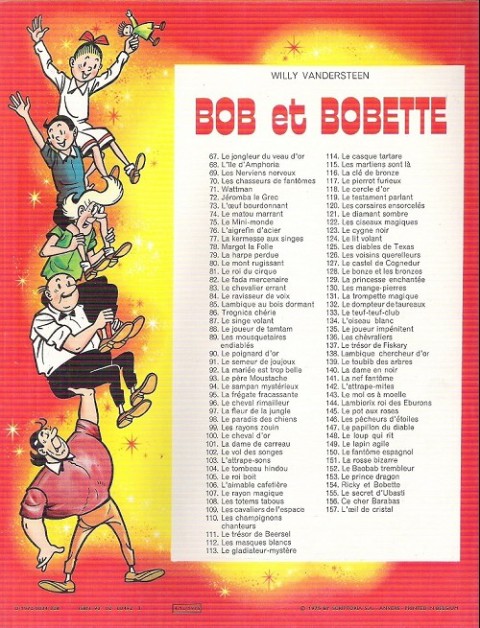 Verso de l'album Bob et Bobette Tome 136 Les chèvraliers