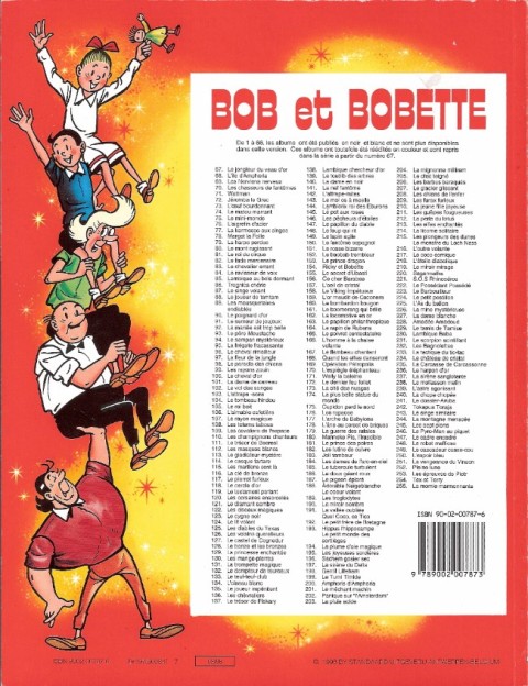 Verso de l'album Bob et Bobette Tome 153 Le prince-dragon