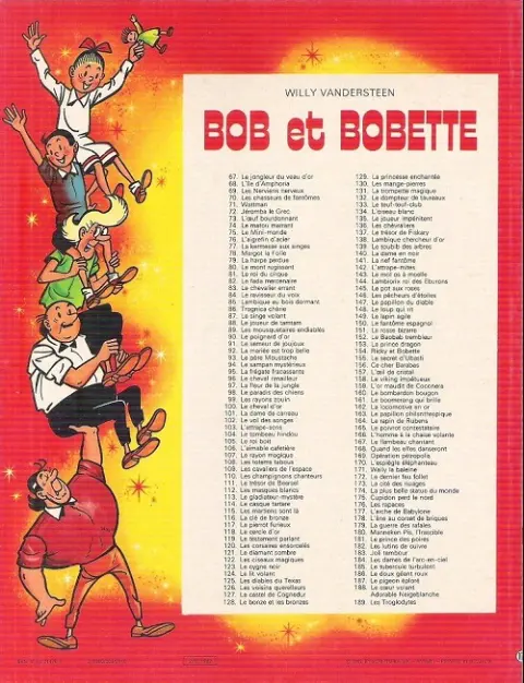 Verso de l'album Bob et Bobette Tome 178 L'âne au corset de briques