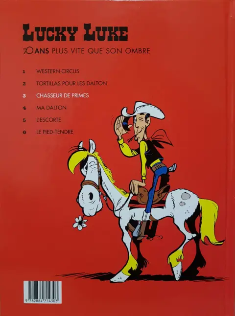 Verso de l'album Lucky Luke 70 ans Tome 3 Chasseur de primes