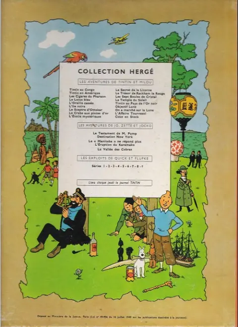 Verso de l'album Tintin Tome 19 Coke en stock