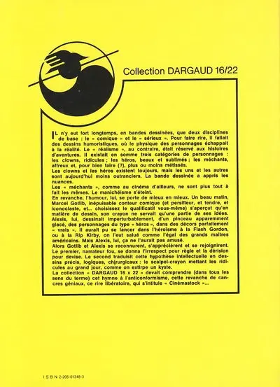 Verso de l'album Cinémastock Tome 2 (1re partie)