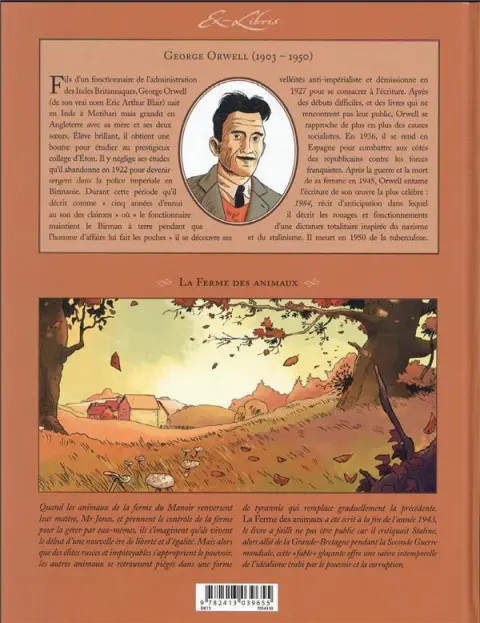 Verso de l'album La ferme des animaux