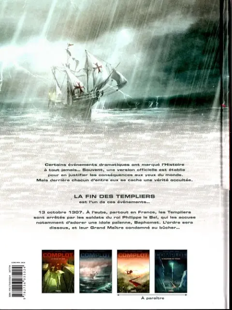 Verso de l'album Complot Tome 2 La fin des Templiers