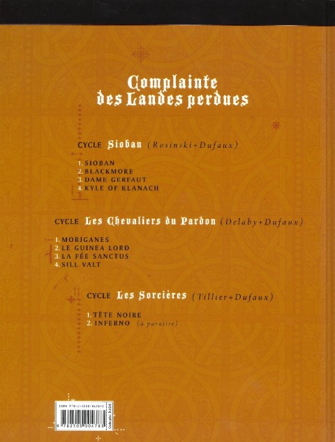 Verso de l'album Complainte des Landes perdues Tome 5 Moriganes