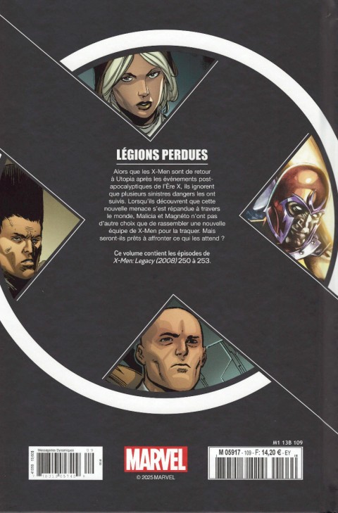 Verso de l'album X-Men - La Collection Mutante Tome 109 Légions perdues