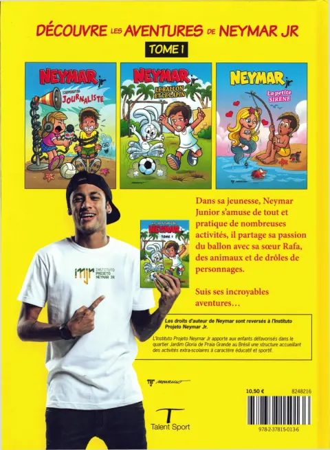 Verso de l'album Les aventures de Neymar Jr Tome 1