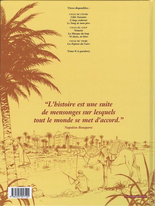 Verso de l'album La Croix de Cazenac Tome 7 Les Espions du Caire