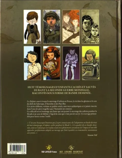 Verso de l'album Les Enfants sauvés Huit histoires de survie