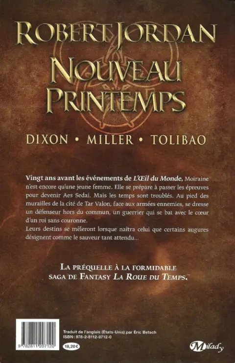 Verso de l'album La Roue du temps Nouveau Printemps