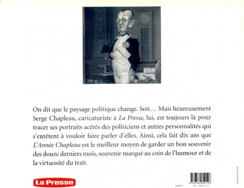 Verso de l'album L'année Chapleau 2002