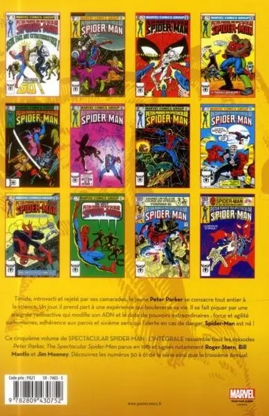 Verso de l'album Spectacular Spider-Man Tome 5 1981