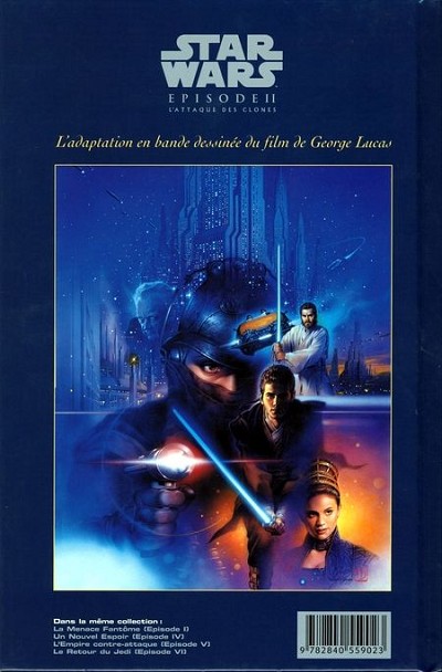 Verso de l'album Star Wars Épisode II L'attaque des clones