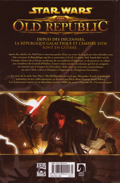Verso de l'album Star Wars - The Old Republic Tome 1 Le Sang de l'Empire