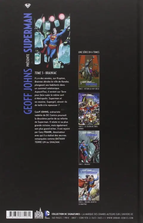 Verso de l'album Superman Tome 5 Brainiac