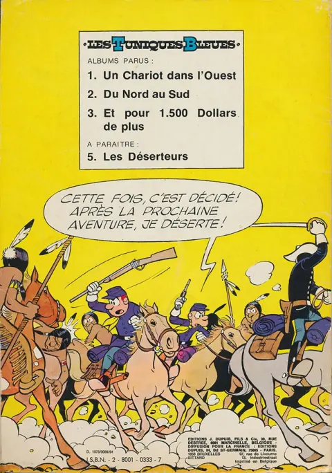 Verso de l'album Les Tuniques Bleues Tome 4 Outlaw