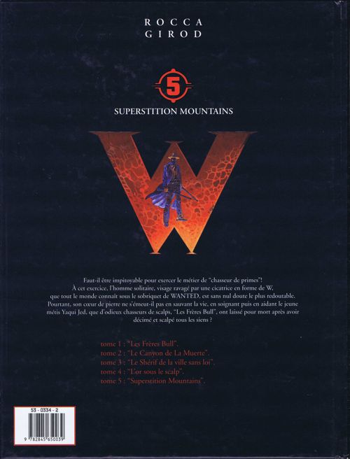 Verso de l'album Wanted Tome 5 Superstition Mountains