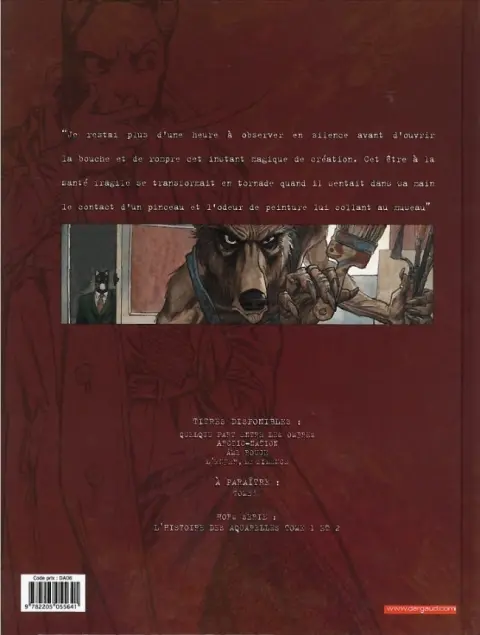 Verso de l'album Blacksad Tome 3 Âme rouge