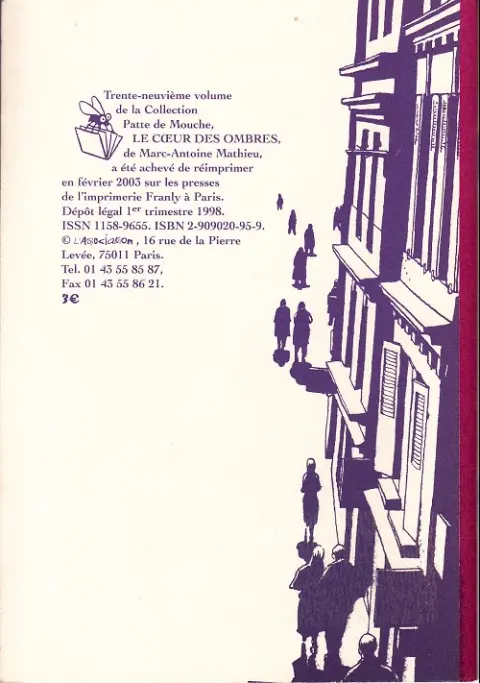 Verso de l'album Le Cœur des ombres