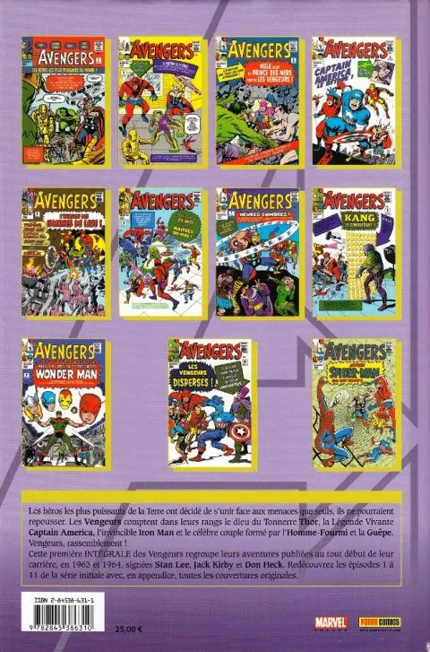 Verso de l'album The Avengers - L'intégrale Tome 1 1963-1964