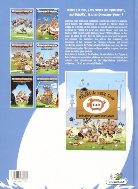Verso de l'album Les Rugbymen Tome 1 On va leur mettre les poings sur les yeux !