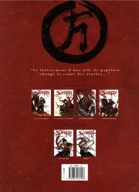 Verso de l'album Samurai Tome 1 Le cœur du prophète