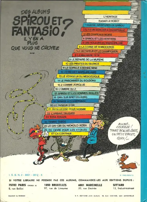 Verso de l'album Spirou et Fantasio Tome 10 Les pirates du silence