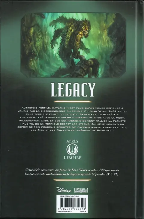 Verso de l'album Star Wars - Legacy Tome 8 Monstre