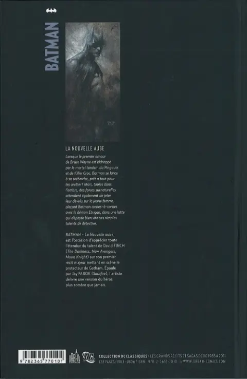 Verso de l'album Batman : La Nouvelle Aube La Nouvelle Aube