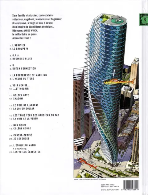 Verso de l'album Largo Winch Tome 21 L'étoile du matin