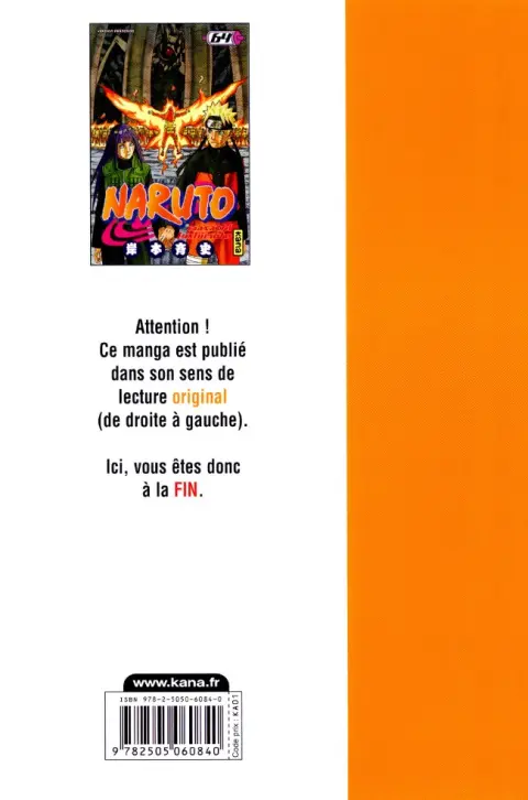 Verso de l'album Naruto 64 Jubi