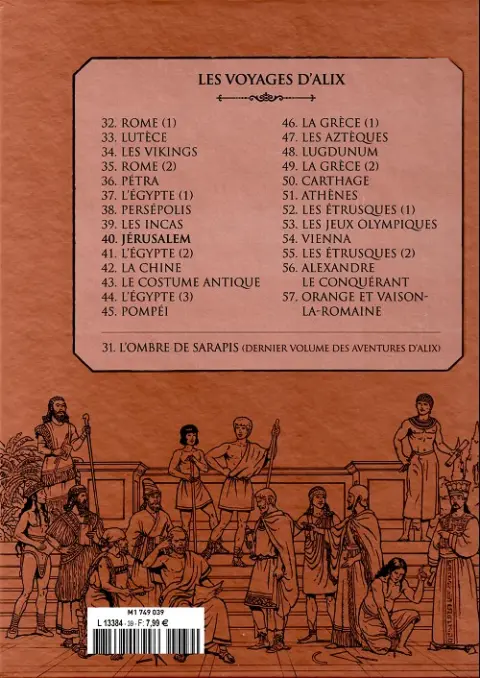 Verso de l'album Alix La collection Tome 40 Les voyages d'Alix - Jérusalem