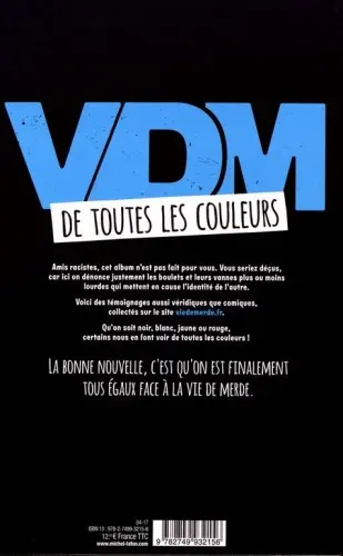 Verso de l'album Vie de merde Tome 22 De toutes les couleurs