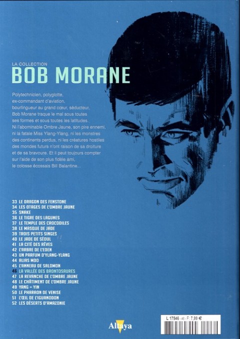 Verso de l'album Bob Morane La collection - Altaya Tome 46 La vallée des brontosaures
