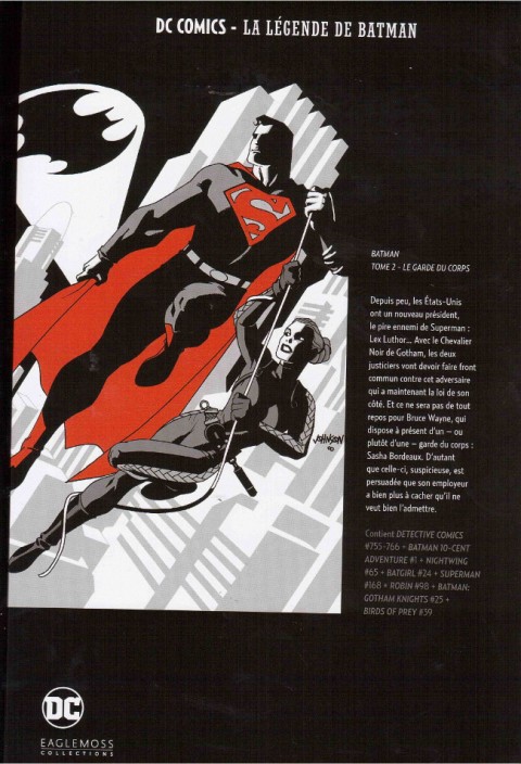 Verso de l'album DC Comics - La Légende de Batman Hors-série Premium Volume 2 Batman - Tome 2 - Le garde du corps