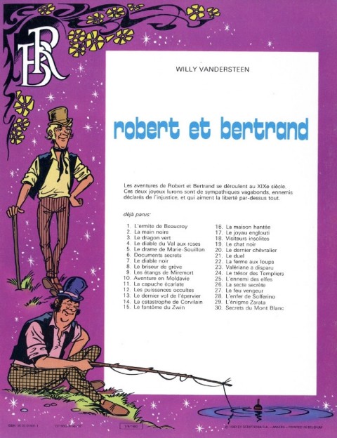 Verso de l'album Robert et Bertrand Tome 30 Secrets du Mont Blanc