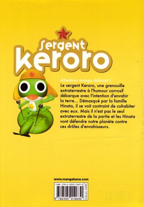 Verso de l'album Sergent Keroro 18