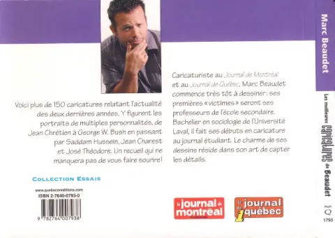 Verso de l'album Les meilleures caricatures de Beaudet